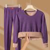 [Terciopelo de camello grueso] conjunto de ropa interior térmica de otoño e invierno de cuello medio alto para hombre y mujer, afelpado y grueso, resistente al frío, ropa de otoño, pantalones largos