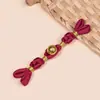Botón Qipao con Lazo Tejido a Mano, Botón de Tela en Relieve Estilo Invierno, Accesorio Decorativo para Vestido Hanfu Estilo Chino Tradicional