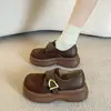 Zapatos Retro Birkenstock de Suela Gruesa para Mujer 2026 Otoño Nueva Moda Correa con Hebilla Velcro Slip-on Versátiles Casual Zapatos Individuales