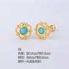 Acero de titanio 316L bañado en oro Opal arete para cartílago del oído color AB combinación de colores coloridos aretes de ópalo aretes de piedra lunar arete