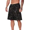 Shorts deportivos estilo americano YOUNGLA, para hombre, casual, camuflaje, letras retro, corte holgado, para fitness, playa