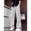 Pantalones de Cuadros Estilo Americano con Pliegues para Trabajo para Hombre, Pantalones de Verano Ligeros Transpirables Frescos de Seda de Hielo, Pantalones Casuales Sueltos con Caída