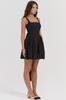 S32142 Estilo Europeu e Americano Transfronteiriço Verão Sexy Cintura Marcada Costas Nuas Alça de Laço Vestido Sexy Costas Nuas