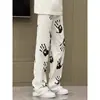 Jeans Acampanados Estilo Americano para Hombre Verano 2025 Pantalones con Estampado de Palmeras Marca de Moda Streetwear Atractivo Pantalones de Calle