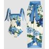 Traje de baño conservador de tres piezas europeo y americano unido que cubre el vientre para playa y aguas termales, bikini unido retro francés
