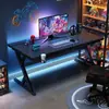 Escritorio moderno y minimalista para oficina en casa, adecuado para dos personas, para gaming y como escritorio de computadora multifuncional para dormitorios, áreas de estudio estudiantil y espacios de lectura/escritura