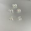 Pendientes de Plata de Ley 925 Shijia de Pan al Vapor con Abalorios Rosas Coloridos Pendientes Elegantes de Lujo Ligero Nueva Moda de Nicho 2025