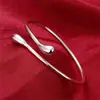 Ebay Comércio Exterior Europeu e Americano Exportação de Joias Acessórios Moda Joias de Prata Pulseira de Prata Esterlina Aberta Decoração Criativa de Joia de Mão Gota d'Água