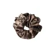 Scrunchie Elegante Estilo Coreano de Cetim Costurado com Estampa de Leopardo para Mulheres, Prendedor de Cabelo Versátil de Ponta Alta Vintage para Rabo de Cavalo Baixo ou Coque