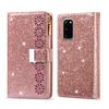 Adecuado para Samsung S20Ultra Grabado Láser Brillo Múltiples Tarjetas Cremallera Funda para Teléfono Móvil S20 Plus Correa Soporte Cubierta Protectora