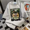 Camiseta de Manga Corta Divertida con Estampado de Dibujos Animados Estilo Coreano Vintage Verano Marca de Moda Versátil Casual Diseño Holgado Top