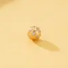 Prata Esterlina S925 Micro-Pavimentada com Diamante Esculpida Contas de Transferência Bola Redonda Furo Reto Bola Florida DIY Pulseira Colar Artesanal Acessórios de Contas