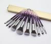 10 Pincel de Maquillaje Multicolor con Mango de Cristal Mango de Diamante de Cristal Herramientas de Belleza Pértiga de Vidrio Punto de Pincel de Maquillaje