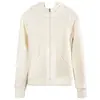 Sudadera Blanca Fina con Capucha para Mujer Primavera y Otoño 2026 Nuevo Top Ajustado para Personas Menudas Cárdigan de Felpa Ropa de Abrigo