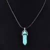 Venta caliente de AliExpress colgante de columna hexagonal de cristal de piedra natural collar de ágata venta caliente europea y americana joyería de comercio exterior al por mayor