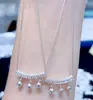Colgante de Campana Curva Hueca con Forma de Moneda de Plata de Ley 925, Cadena para Clavícula Versátil de Moda, Regalo de San Valentín para Mujeres