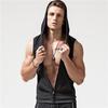 Suéter Sem Mangas Colete com Capuz Masculino Top Esportivo para Fitness Roupas Moletom Colete Camiseta Masculina Primavera e Outono Fino