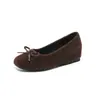 211A-7 Aumento da Altura Interna 5cm~Laço Quadrado Retrô Sapatilhas Bico Quadrado Suede Francês Slip-On Sapatos Peludos
