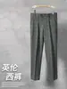 Pantalones Vaqueros Pequeños para Hombre Pantalones a Cuadros Rayados para Hombre Pantalones para Hombre Pantalones para Hombre de Nueve Puntos Ajustados Atractivos Rectos Pantalones Casuales para Hombre