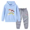 Primavera y Otoño 2023 nueva ropa infantil transfronteriza suéter con capucha para niños pantalones conjunto de dos piezas bebé algodón manga larga