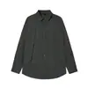 Camisa Jacket de Trabajo Casual Textura Cuadros Oscuros Retro Japonés Solapa Capa Interior Camisa Holgada Moderna