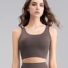 Ropa interior deportiva con espalda en U para mujer, una pieza, almohadilla fija en el pecho, cómoda, alta elasticidad, sujetador de yoga desnudo, chaleco de fitness