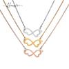 Amazon Explosions Colar Símbolo Infinito Simples de Aço Inoxidável Feminino INS Tendência Personalizada Senso de Design Corrente de Lã