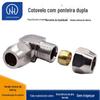Encanamento pneumático cotovelo de ponteira de cabeça dupla junta de tubo pneumático cotovelo de ponteira de cobre completo conector rápido de metal