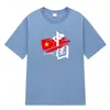Nueva Moda Nacional China Camiseta de Manga Corta para Repostar Hombres y Mujeres Verano Hombro Caído Juventud Algodón Casual Bandera Roja Camiseta China