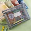 Bolsa de archivo de doble capa de malla Morandi, bolsa de clasificación de papel de prueba portátil de gran capacidad, bolsa de papel de prueba de asignatura para estudiantes, bolsa de asignatura