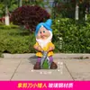 Escultura de Personagem de Desenho Animado Grande de Fibra de Vidro para Exterior Anão da Branca de Neve Artesanato Enfeites Decorativos para Jardim de Infância
