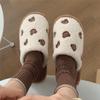 Chinês Ins Fofo Feminino Coração Urso Algodão Chinelos Inverno Versátil Casa Interior Baotou Antiderrapante Sapatos Quentes