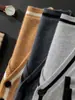 Nuevo Estilo Otoño e Invierno Suéter 100% Lana Pura para Hombre Cuello en V Engrosado Holgado Talla Grande Suéter Versátil Chaqueta Cálida Tejido