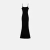 Vestido Largo Ligero de Acabado Ribeteado de Alta Elasticidad con Caída de Acetato Modal Ropa Moldeadora Adelgazante Estilo Kardashian con Tirantes Finos