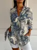 Camisa de manga de siete puntos con hombro descubierto para mujer transfronteriza, tendencia de verano europea y americana, estampado floral, impresión 3D