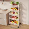 Carrinho de cozinha, prateleira multi-nível para armazenamento de frutas e vegetais, prateleira móvel para temperos domésticos, organizador de armazenamento