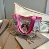 Bolsa de natação de desenho animado com separação para molhados e secos, óculos à prova d'água de boa aparência e bolsa de armazenamento para touca para meninas, bolsa de academia de grande capacidade
