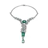 ¡Silueta de Leopardo en Luz Fluida! Collar con Colgante Cuadrado y Lágrima de Leopardo de Circonita, Cadena para Clavícula de Lujo Ligero Nicho, Accesorio de Fiesta de Lujo
