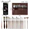 Set de Pinceles de Lienzo de Gama Alta Transfronterizo, Serie Completa de 24 Piezas de Pinceles para Lienzo, Pinceles de Pintura de Madera y Nylon, Pinceles de Pintura