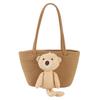 Bolso de mujer tejido a mano estilo étnico gran capacidad oso de peluche ins lindo bolso de paja bolso de hombro tote