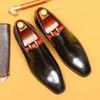 Zapatos de Cuero de Estilo Británico Business Casual para Hombre, Piel de Vaca Genuina de Primera Capa, Charol, Zapatos Formales Slip-On Brillantes, Venta al por Mayor, Venta Caliente Transfronteriza