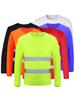 Camiseta Reflectante Nocturna de Alta Visibilidad Verde Fluorescente con Logotipo Personalizado de Manga Larga Transpirable de Secado Rápido Ropa de Trabajo para Sitio de Construcción