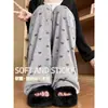 Pantalones Mochi Yamamoto Grises con Lazo Talla Grande para Mujer, Delgados de Primavera y Verano, Caída Suelta, Pierna Recta, Casual Perezoso, Pierna Ancha