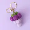 Llavero de Lana Tejido a Mano Fruta Uva Caqui Aguacate Colgante de Bolso Joyería Regalo