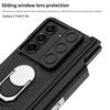 Aplicable Transfronterizo Samsung ZFold5 Estuche para Bolígrafo Plegable Estuche para Teléfono Móvil Soporte Armadura Ventana Deslizante Lente Absorción Magnética Cobertura Total Estuche de Cuero