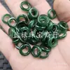 Anillo de Hebilla de Jade con Agujero Grande Color Cian Aceite Jade Suelto Piedra Cuarcita Anillo Colgante de Jade Anillo para Correr Pulsera Collar Cuentas de Buda Accesorios Cuentas