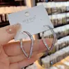 Aretes Cuadrados de Zirconia de Lujo Ligero Nicho Único Sentido de Alta Gama Atmosférico Celebridad de Internet Aguja de Plata Argolla para la Oreja Aretes de Moda Nuevos 2024