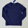 Camiseta de Manga Larga con Bordado del Logo Ralph Lauren, Comercio Exterior Transfronterizo, Unisex, Corte Clásico Holgado, Versátil, Se Puede Escanear para Código