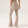Calça Flare Fina de Cintura Alta com Renda para Primavera e Verão Casual Emagrecedora Longa Saia de Yoga Esportes Fitness Destacável