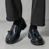 Mocasines de hombre con borlas transfronterizos, slip-on, formales de negocios, zapatos de cuero, talla grande, slip-on casual, zapatos para conducir para hombre
